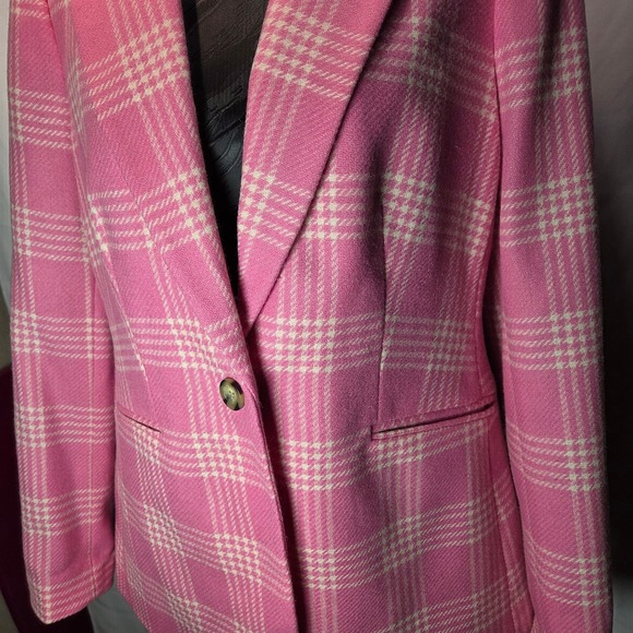 Boden Heritage British Tweed Women's Pink Plaid Wool Blazer 10 Reg. - Picture 3 of 9